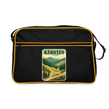 Kärnten retro Motiv - Retro Tasche - Schwarz/Gold - Vorne