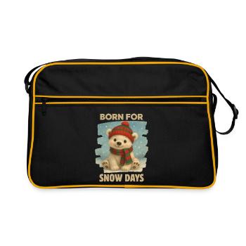 Ours polaire de Noël - Sac Retro - noir/or - Devant