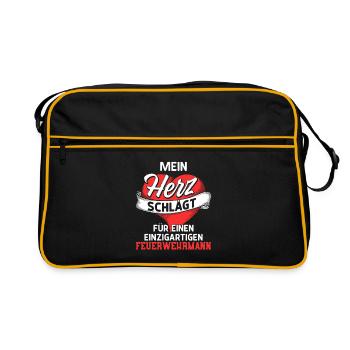 Battements de cœur pour un pompier - Sac Retro - noir/or - Devant