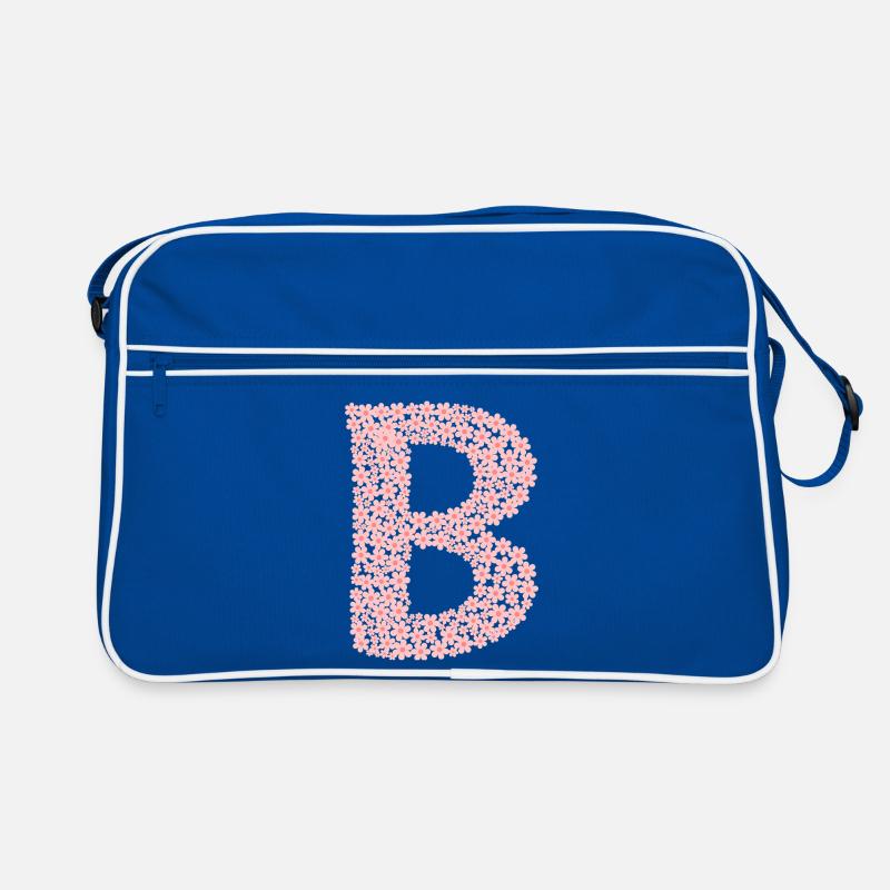 Blüten Monogramm "B" Retro Tasche