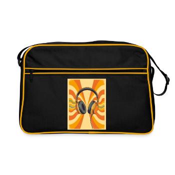 Warm Retro Headphones with Groovy Circular Vibrati - Retro Bag - black/gold - Front