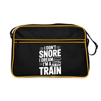 Je ne ronfle pas, je rêve que je suis un train - Sac Retro - noir/or - Devant
