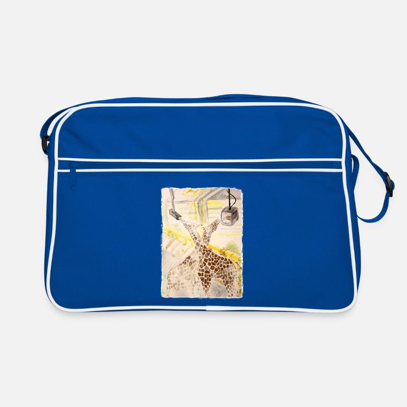 Giraffe im Neon-Transit Retro Tasche