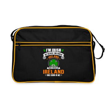 Fierté Irlandaise: née d'Irlande en moi - Sac Retro - noir/or - Devant