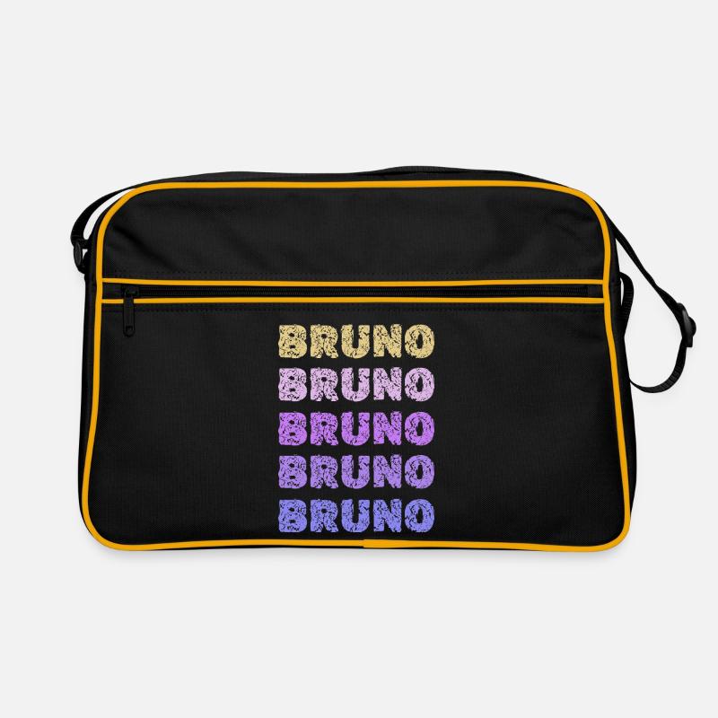 Bruno Repeated Pastel Letters Retro Tasche