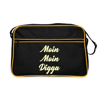 Lettrage Moin Moin Digga - Sac Retro - noir/or - Devant