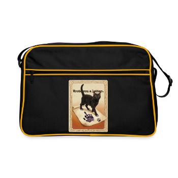 Je t’ai écrit une lettre, chat - Sac Retro - noir/or - Devant