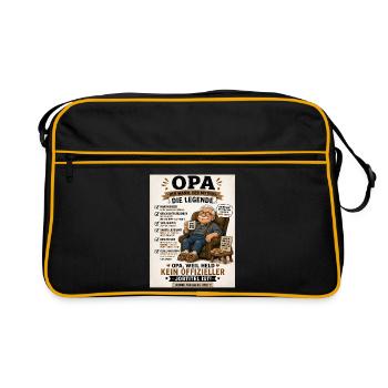 Opa Legende Der Mythos Shirt - Retro Tasche - Schwarz/Gold - Vorne