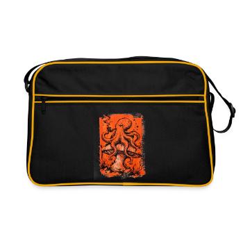 Pieuvre à la pipe sur champignon - Sac Retro - noir/or - Devant