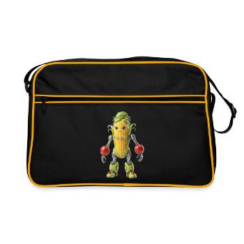 CornBot Cheerful Harvest - Retro Bag - black/gold - Front