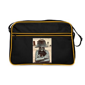 Détective au chapeau en bronze - Sac Retro - noir/or - Devant