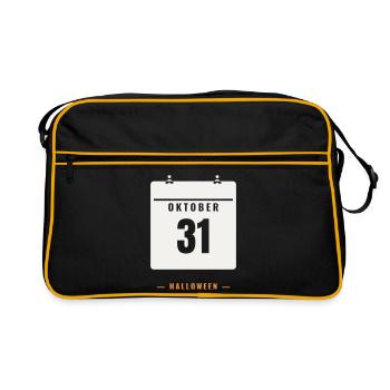 31 octobre Calendrier Date d’Halloween Horreur Effrayante - Sac Retro - noir/or - Devant