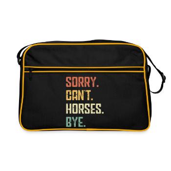 Désolé, les chevaux ne peuvent pas, au revoir cavalier drôle Aime le cheval - Sac Retro - noir/or - Devant