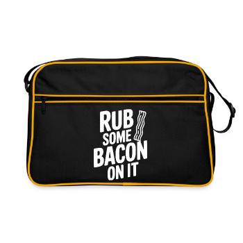 Frotte un peu de bacon dessus - Sac Retro - noir/or - Devant