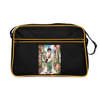 Spring walk through the Blumengasse - Retro Bag - black/gold - Front