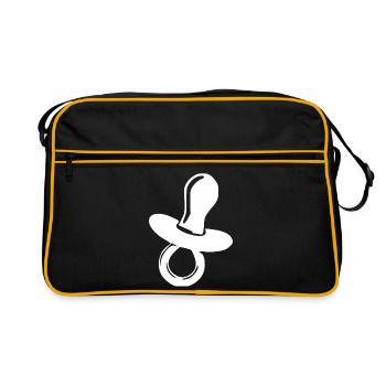 Cadeau de naissance du bébé - Sac Retro - noir/or - Devant