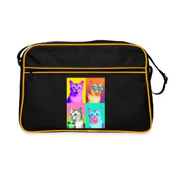 Chats Burmilla Chat - Sac Retro - noir/or - Devant