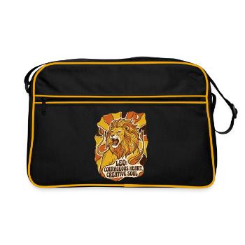 Sternzeichen Löwe Inschrift retro l70 Astrologie - Retro Tasche - Schwarz/Gold - Vorne