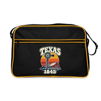 Texas Vintage Windmühle & Bauernhof 1845 - Retro Tasche - Schwarz/Gold - Vorne