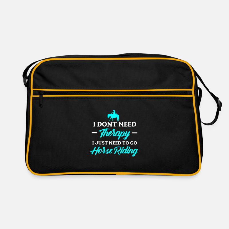 Reiten Pferde - Retro Tasche - Schwarz/Gold