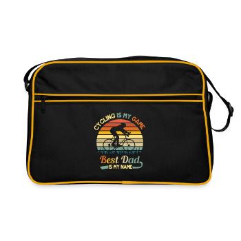 Bicycle Father Father's Day Gift - Retro Bag - black/gold - Front