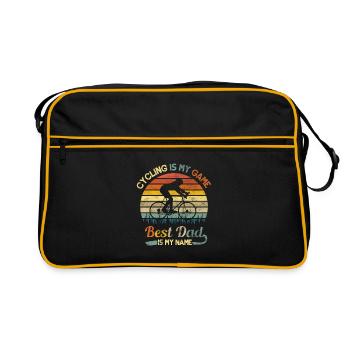 Bicycle Father Father's Day Gift - Retro Bag - black/gold - Front