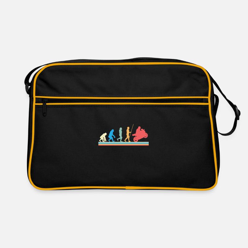 Motorrad Evolution - Retro Tasche - Schwarz/Gold