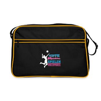 Fille de volley-ball - Sac Retro - noir/or - Devant
