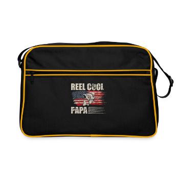 Cadeau de pêche papa - Sac Retro - noir/or - Devant