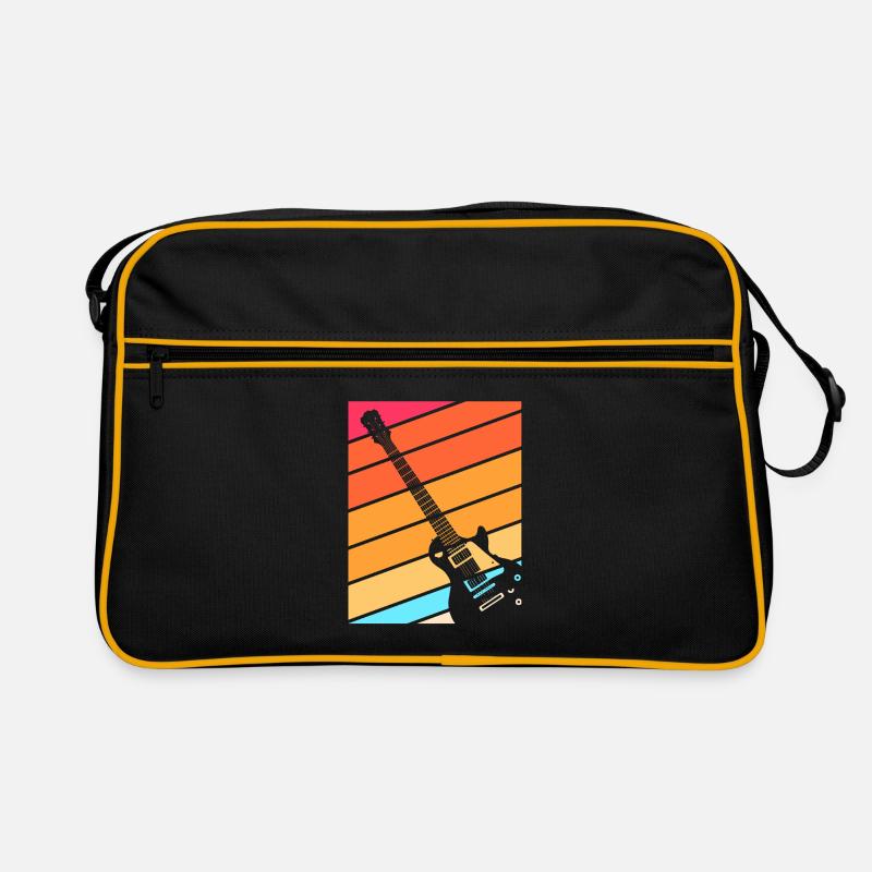 Gitarre Gitarrist E-Gitarre Geschenk - Retro Tasche - Schwarz/Gold