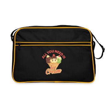 crème glacée - Sac Retro - noir/or - Devant