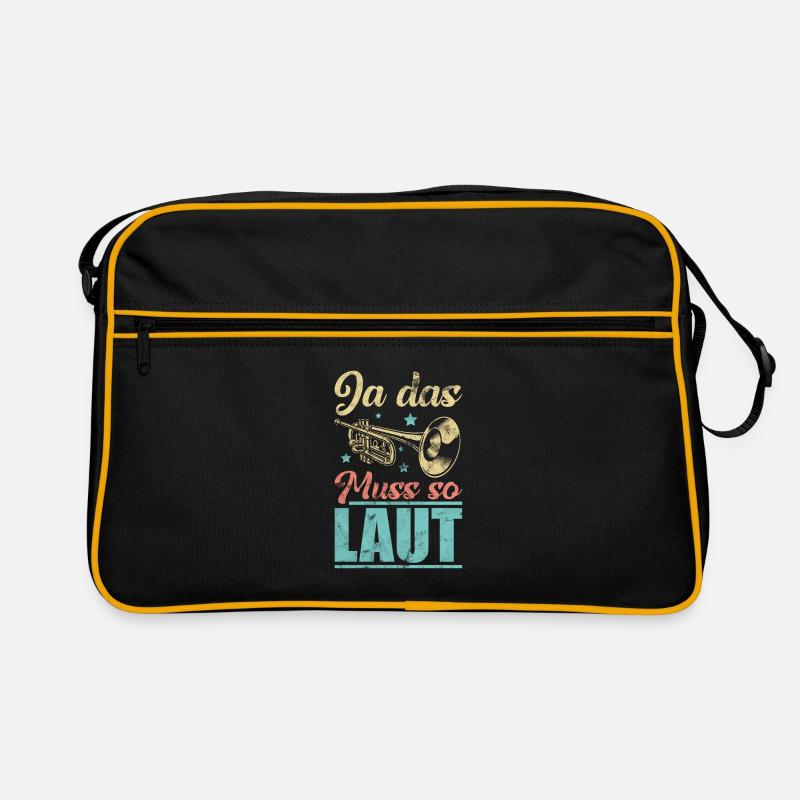Trompeter - Ja das muss so laut - Retro Tasche - Schwarz/Gold