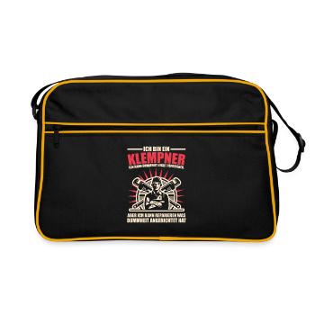 Plombier Plombier Funny Sayings Joke - Sac Retro - noir/or - Devant