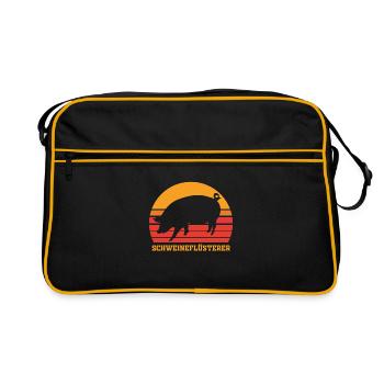 Cochon cadeau cochon cochon - Sac Retro - noir/or - Devant