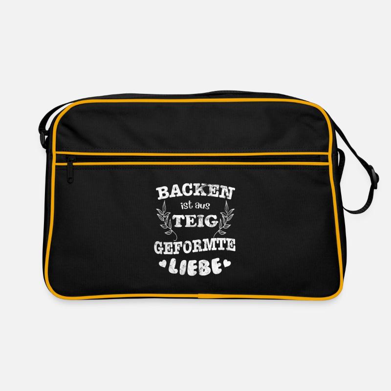 Bäcker Backen Teig - Retro Tasche - Schwarz/Gold