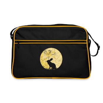 Lapin lapin carotte mammifère - Sac Retro - noir/or - Devant