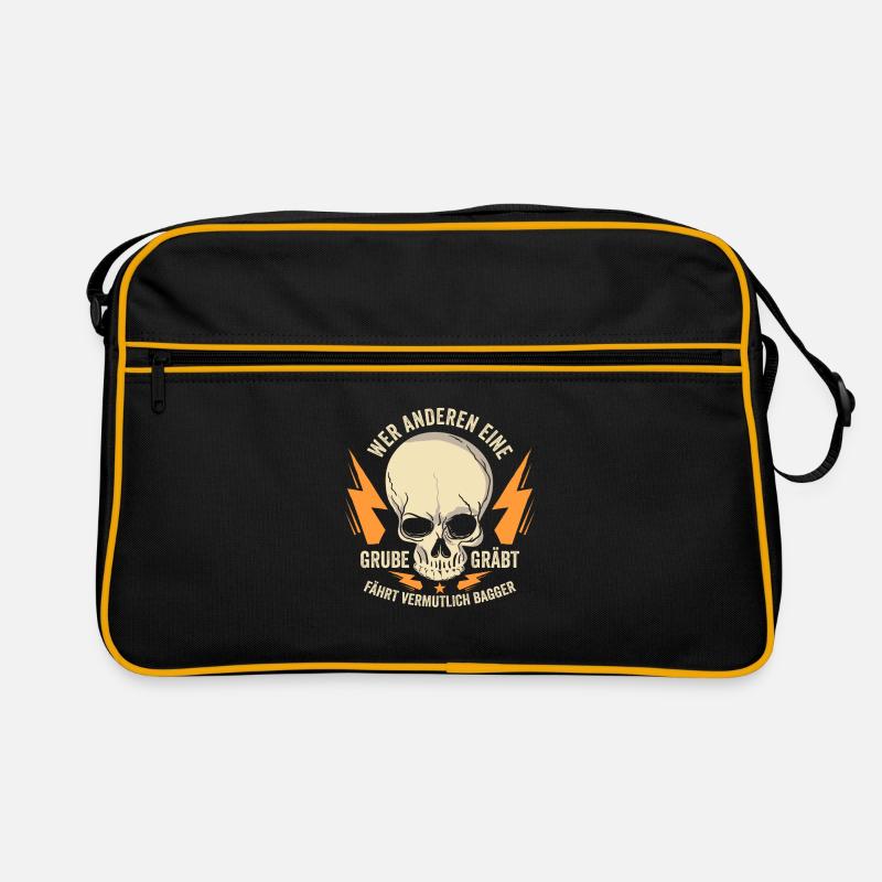 Bauarbeiter Baggerfahrer Tagebau Bauarbeiten Retro Tasche