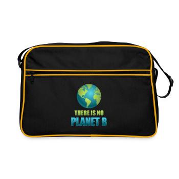 There is no Planet B - Retro Tasche - Schwarz/Gold - Vorne