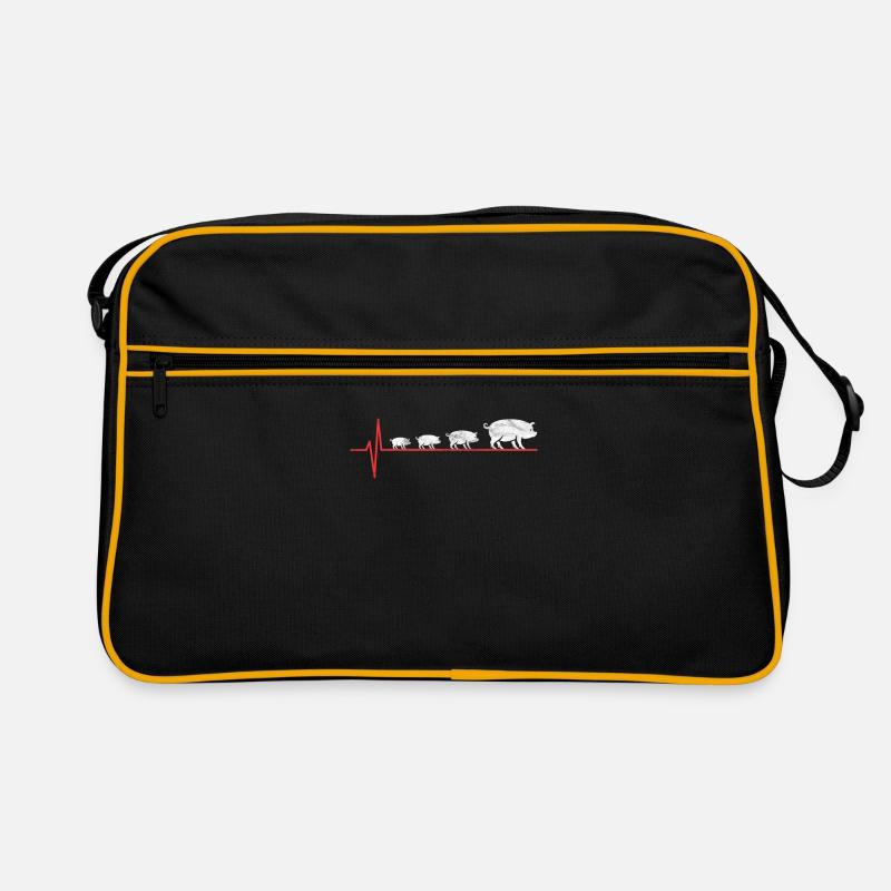 Schwein Herz Tier Liebe Retro Tasche