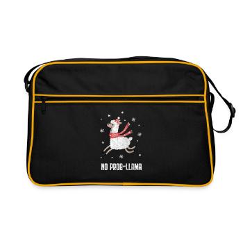 Alpaca No Prob-llama Prob Llama Gift - Retro Bag - black/gold - Front