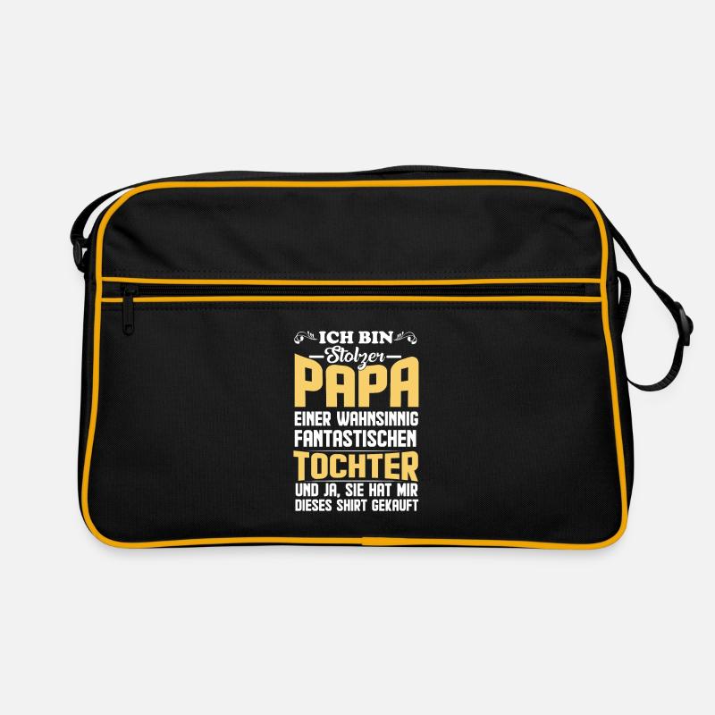 Vater & Tochter Geschenk lustige Sprüche Retro Tasche
