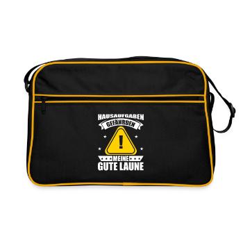 Schüler - Retro Tasche - Schwarz/Gold - Vorne