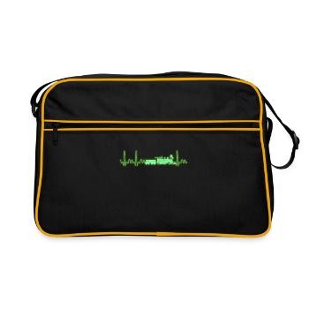 Model maker locomotive train railroad heartbeat - Retro Bag - black/gold - Front
