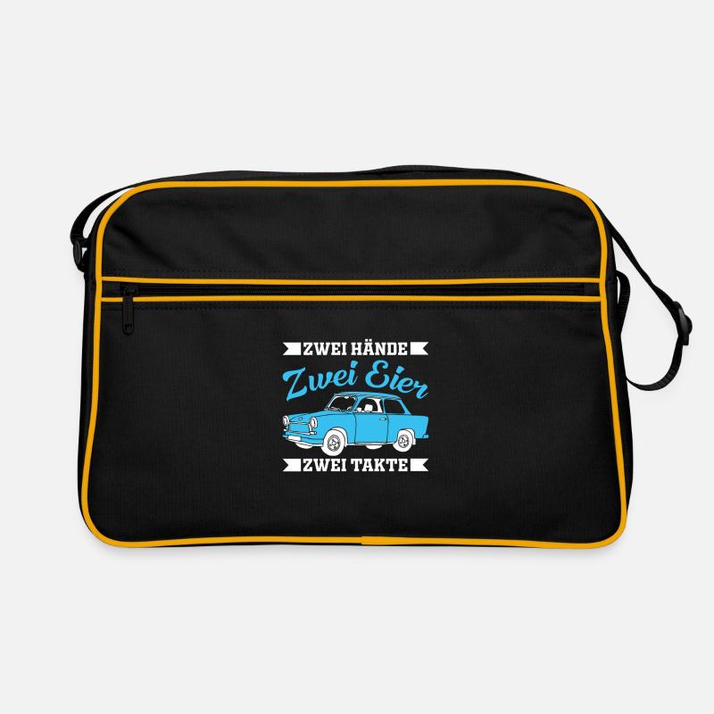  DDR Ostdeutschland Auto Trabbi Geschenk - Retro Tasche - Schwarz/Gold