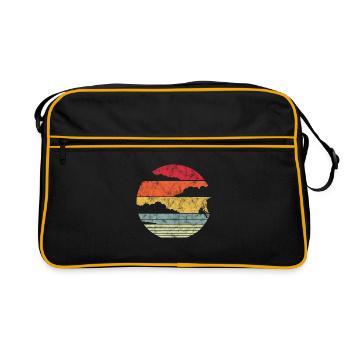 Klettern Kletterer Bouldern Sport - Retro Tasche - Schwarz/Gold - Vorne