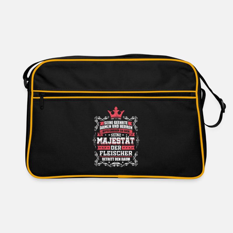Fleischer - Retro Tasche - Schwarz/Gold