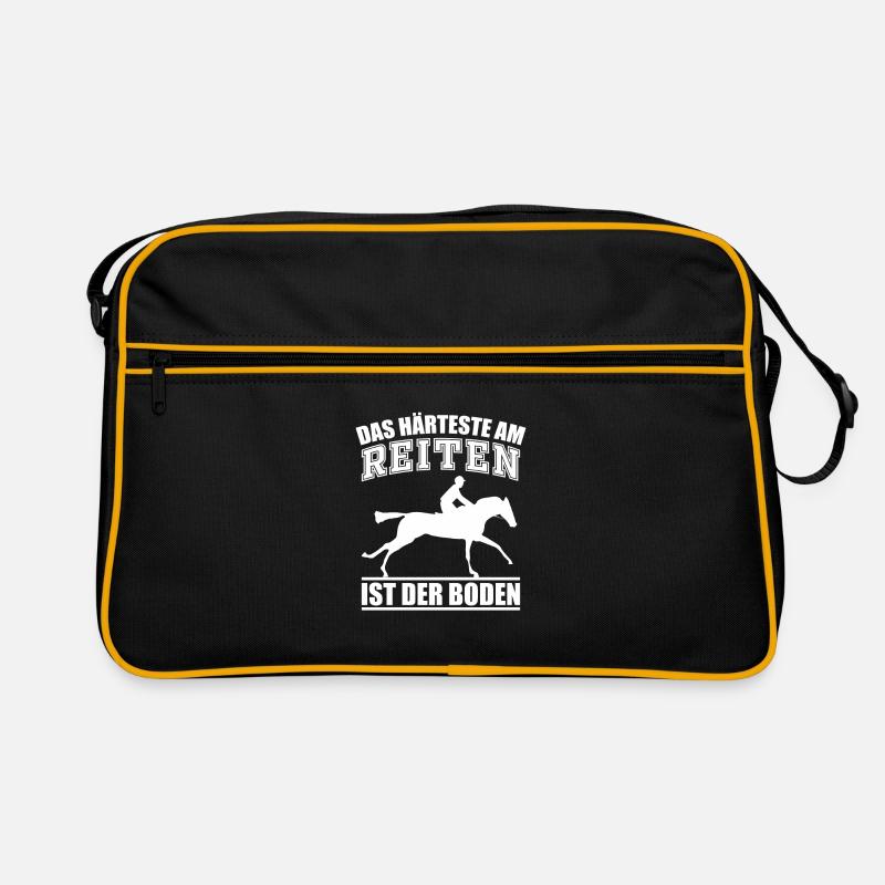 Das Härteste Am Reiten Ist Der Boden Reiter Spruch Retro Tasche