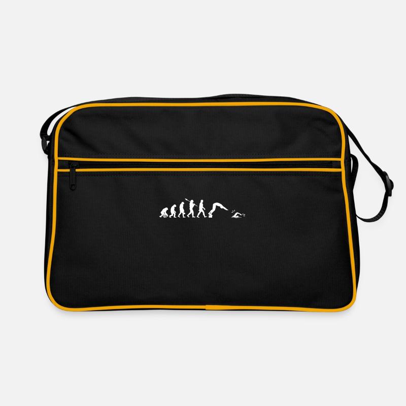 Schwimmer Evolution - Retro Tasche - Schwarz/Gold