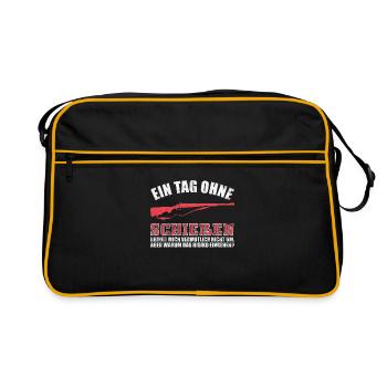 Schützenverein Schießen Sportschütze Schütze - Retro Tasche - Schwarz/Gold - Vorne