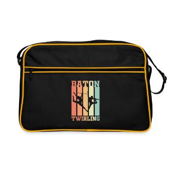 Baton Twirling Retro Gift - Sac Retro - noir/or - Devant